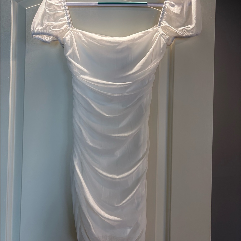 Princess Polly White Ruched Mini Dress